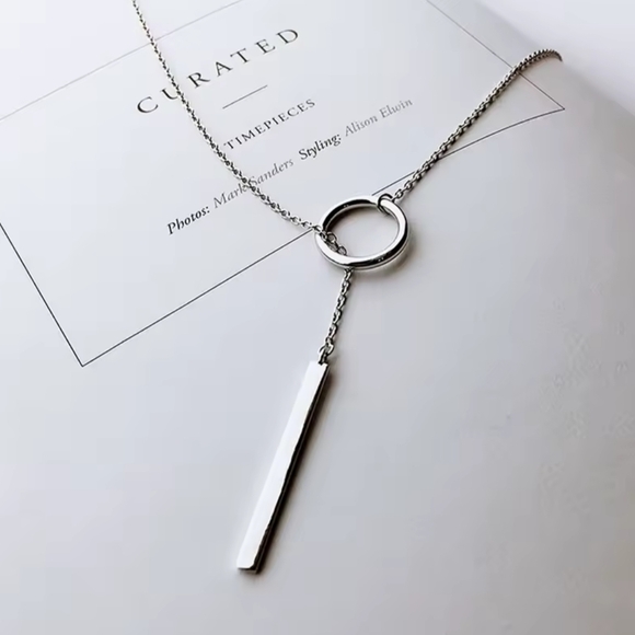 18 KT White Gold Over Titanium Necklace - Picture 2 of 3